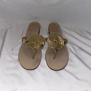 Jack Rogers gold sandals
